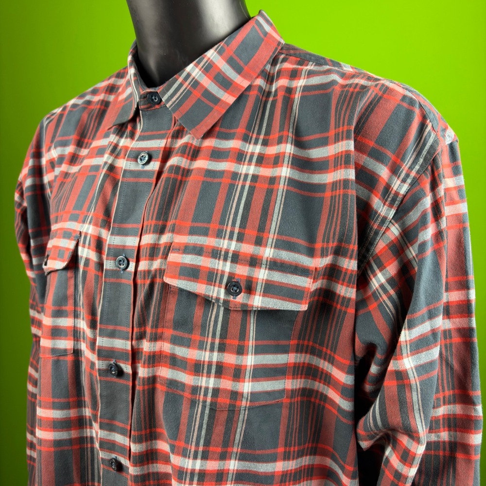 PATAGONIA Buckshot Flannel Shirt Mens 2X 54" Tartan Plaid Organic Cotton FA12